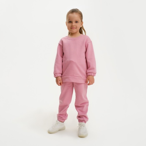 Костюм для девочки (свитшот, брюки) "Basic line" розовый