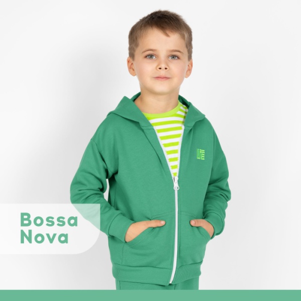 Толстовка с капюшоном для мальчика, Bossa Nova, зеленый