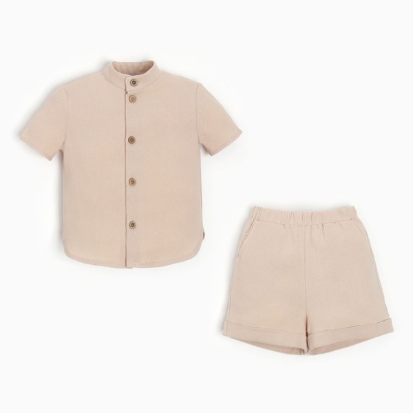 Комплект для мальчика (рубашка, шорты) MINAKU цвет бежевый